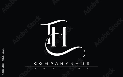 Initial TH Logo Design Vector. Elegant Monogram Logo Design with Decorative Elements and Typography
