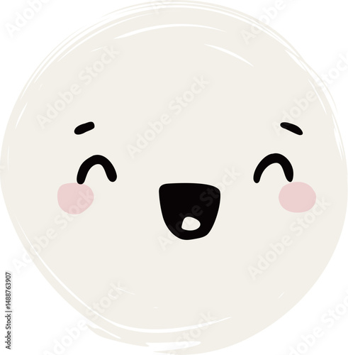 Cute Handdrawn Simple Emoticon Character Face