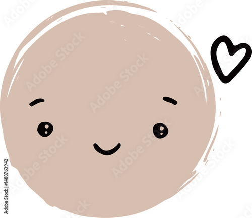 Cute Handdrawn Simple Emoticon Character Face