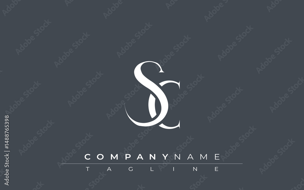Fototapeta premium Initial SC Logo Design Vector. Elegant Monogram Logo Design with Decorative Elements and Typography