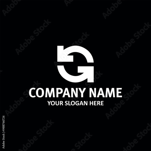 letter g and g text logo design vector