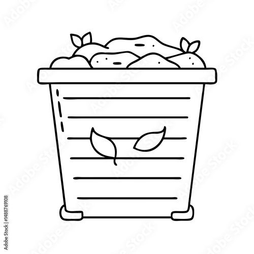 compost bin icon, compost bin vector illustration-simple illustration of compost bin , perfect for compost bin logos and icons