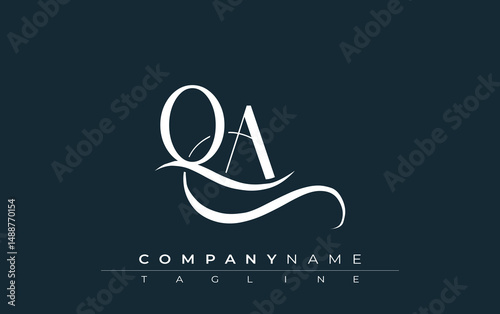 Initial QA Logo Design Vector. Elegant Monogram Logo Design with Decorative Elements and Typography