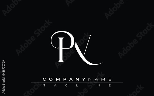 Initial PV Logo Design Vector. Elegant Monogram Logo Design with Decorative Elements and Typography
