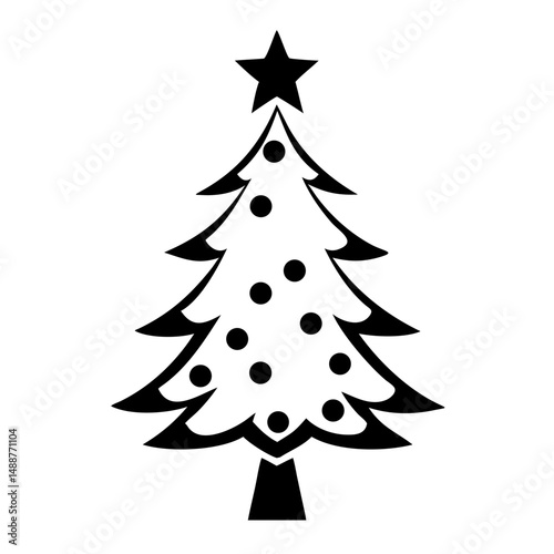 Silhouette christmas tree design featuring a classic festive icon for holiday season