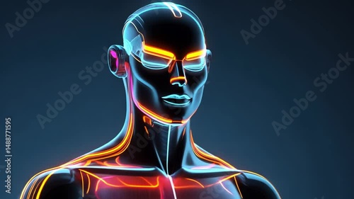 Neon Cyborg: A Futuristic Portrait