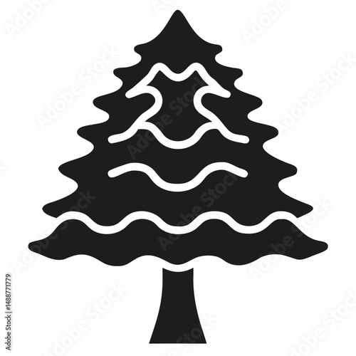 Simple cedar tree silhouette design for nature and environmental themed projects