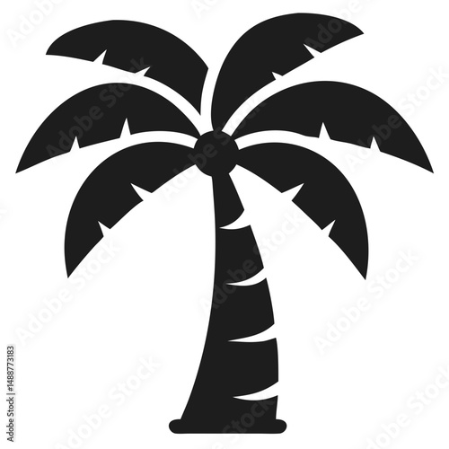 Black palm tree silhouette design with transparency perfect for tropical decor