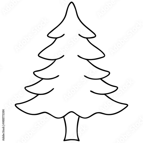 Black silhouette design featuring a detailed cedar tree illustration with transparency.