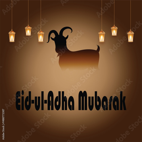 Eid ul adha Celebration of Muslim holiday. The sacrifice a camel, cow, sheep and goat concept Islamic vector illustration