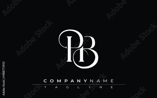Initial PB Logo Design Vector. Elegant Monogram Logo Design with Decorative Elements and Typography