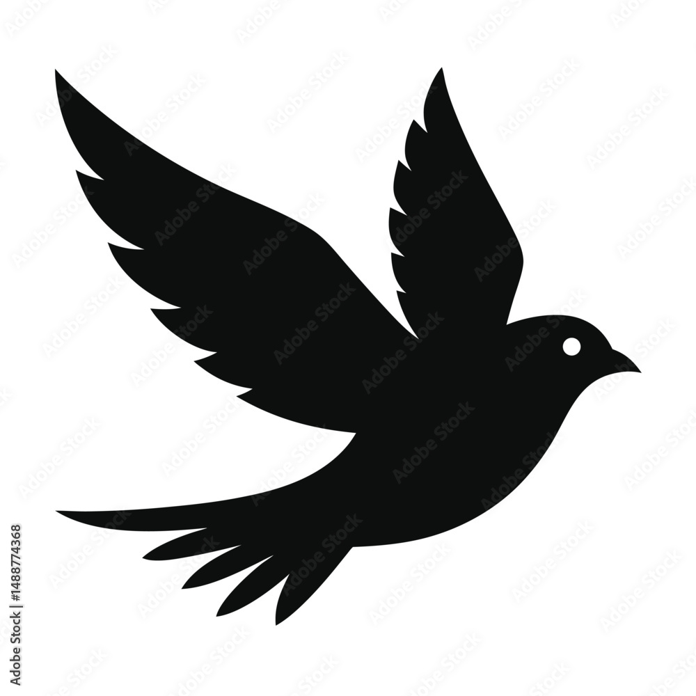 Obraz premium lark-bird-flying-silhouette-isolated-on-white-back (2).eps