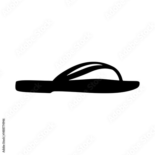 Flip flop silhouette vector flat illustration design.