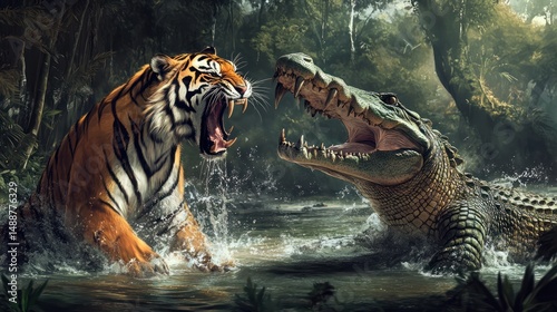 Jungle clash of predator