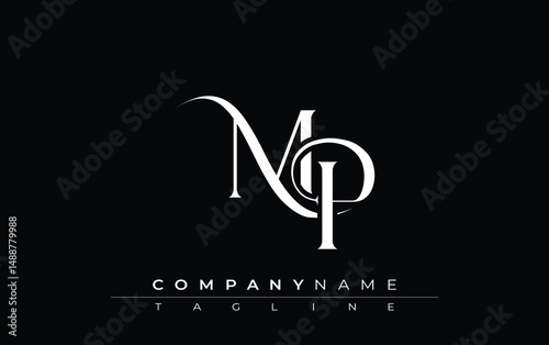 Initial MP Logo Design Vector. Elegant Monogram Logo Design with Decorative Elements and Typography