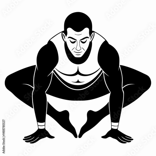 Vector art illustration of yoga exercise
