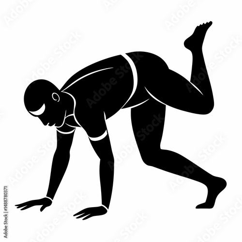 Vector art illustration of yoga exercise