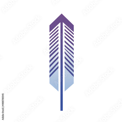 Contemporary Arrow with Minimalist Vector Lines Isolated on Transparent Background