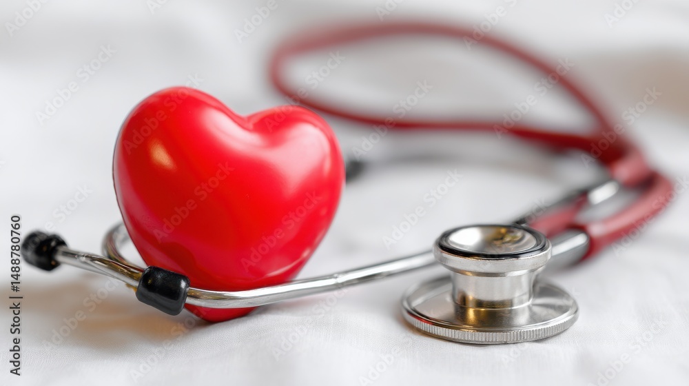 A 4K photo of he concept of health insurance for heart health is symbolized by a stethoscope and represented through annual health checks. A 4K photo of he concept of health insurance for heart health is symbolized by a stethoscope and represented through annual health checks.