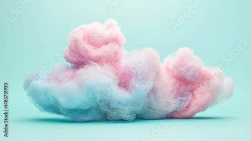 Pastel cotton candy cloud against a pastel background.