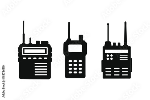 Walkie Talkies Silhouette  Vector bundle  illustration, walkie Talkies Silhouette