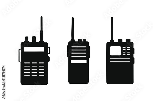 Walkie Talkies Silhouette  Vector bundle  illustration, walkie Talkies Silhouette