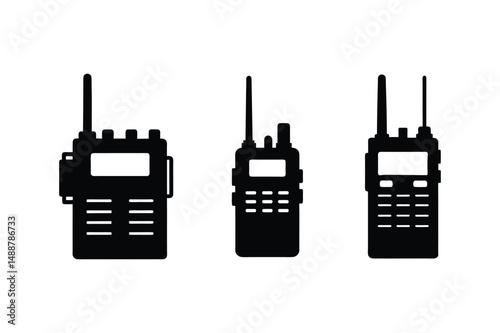 Walkie Talkies Silhouette  Vector bundle  illustration, walkie Talkies Silhouette