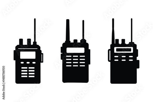 Walkie Talkies Silhouette  Vector bundle  illustration, walkie Talkies Silhouette