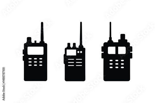 Walkie Talkies Silhouette  Vector bundle  illustration, walkie Talkies Silhouette