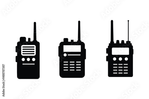 Walkie Talkies Silhouette  Vector bundle  illustration, walkie Talkies Silhouette