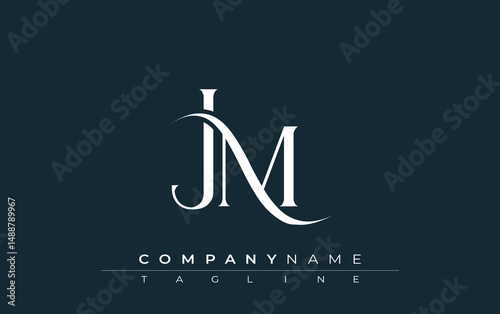 Initial JM Logo Design Vector. Elegant Monogram Logo Design with Decorative Elements and Typography