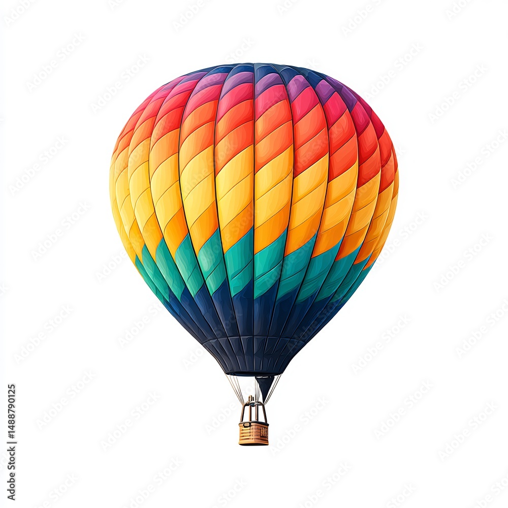 Fototapeta premium hot air balloon floating in blue summer sky