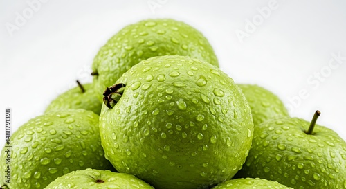  fresh guavas on white background