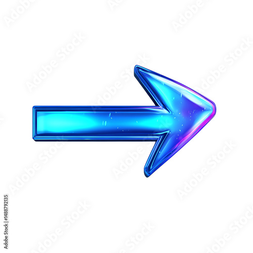 Modern Arrow with Dynamic Gradient Transitions in E Isolated on Transparent Background
