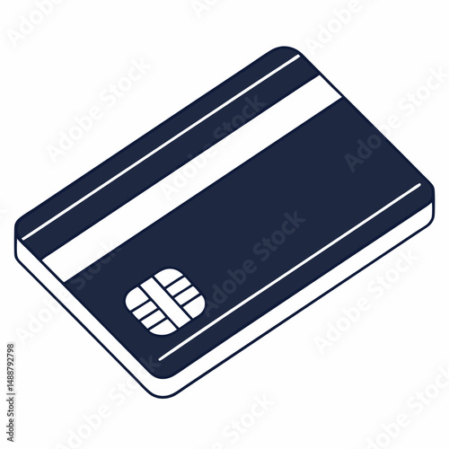 Isometric dark credit card illustration vector illustration