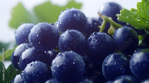 Wallpaper Mural Close-up of fresh, juicy, dark purple grapes covered in water droplets. Torontodigital.ca