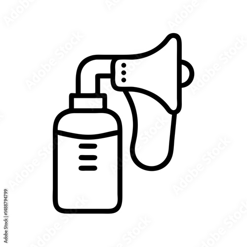 Nebulizer device illustration with simple design on white background
