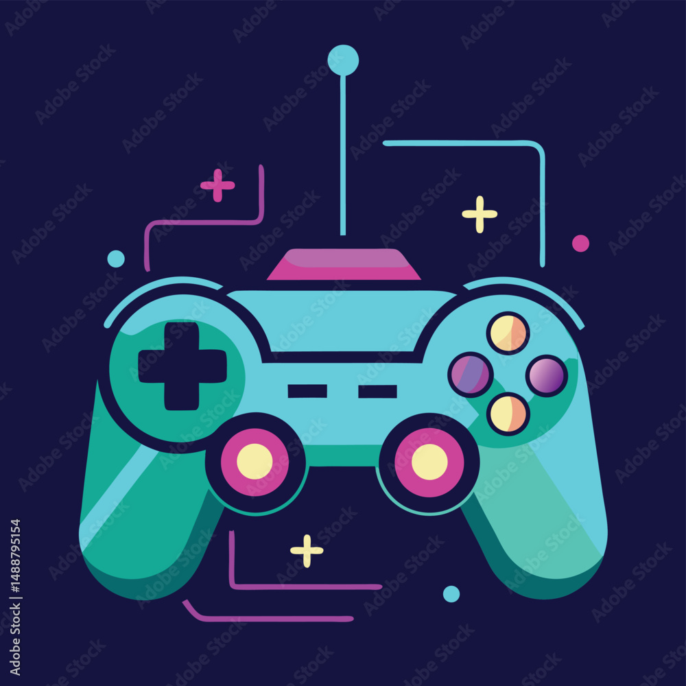 Naklejka premium futuristic-holographic-video-game-controller-desig (2).eps