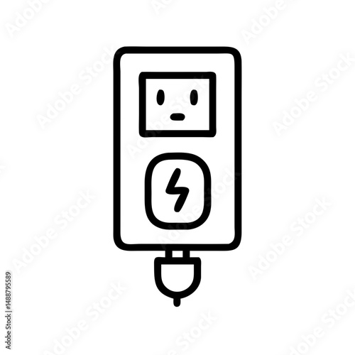 Electrical outlet illustration with simple design on white background