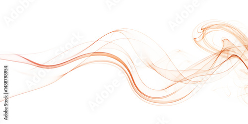 Abstract brown golden smoke wave on white background