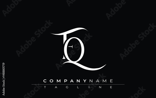 Initial FQ Logo Design Vector. Elegant Monogram Logo Design with Decorative Elements and Typography