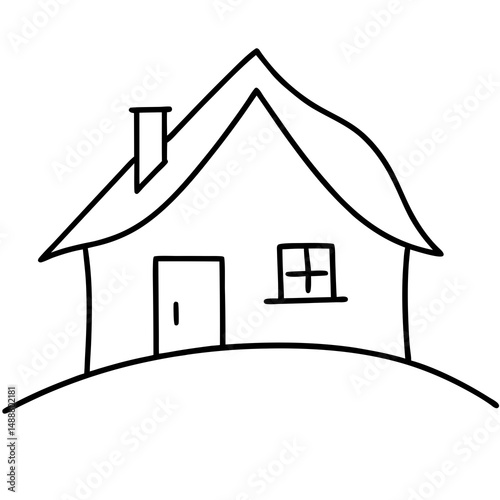 Simple house vector illustration for real estate, home decor, and architecture concepts