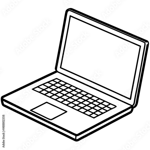 Laptop vector illustration for technology, remote work, and digital communication 