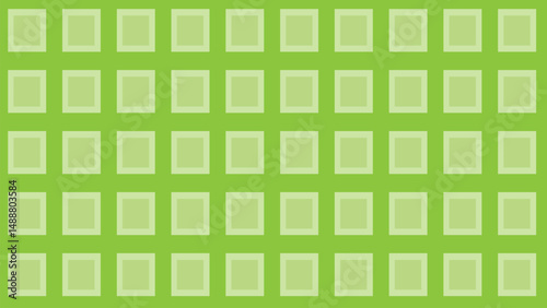 Green squares vector abstract background with simple geometric shapes.