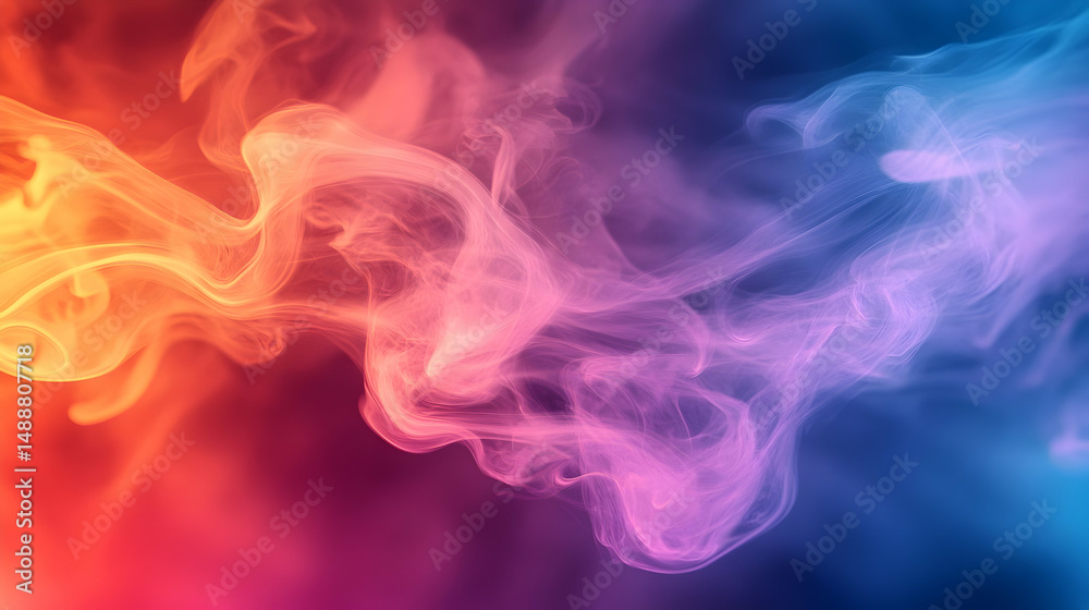 Colorful Smoke Swirls with Vibrant Hues in Artistic Background Colorful Smoke Swirls with Vibrant Hues in Artistic Background