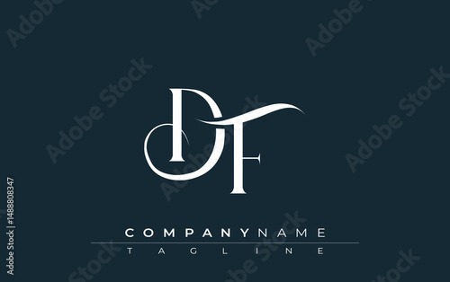 Initial DF Logo Design Vector. Elegant Monogram Logo Design with Decorative Elements and Typography