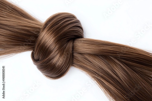a knot of hair on a white background, strong hair