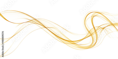 Abstract gold wave design isolated on a white background