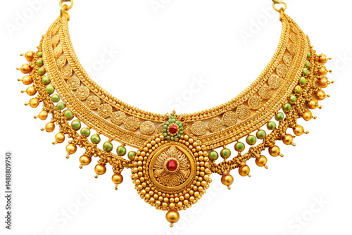 Exquisite gold necklace indian bridal jewelry design