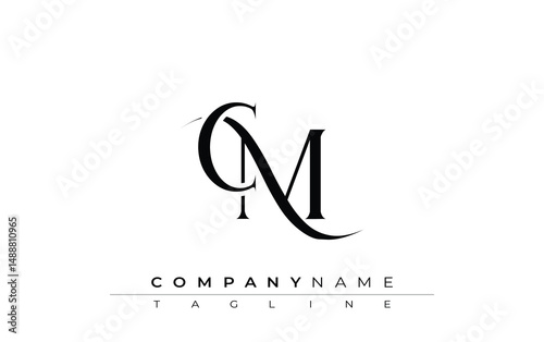 Initial CM Logo Design Vector. Elegant Monogram Logo Design with Decorative Elements and Typography